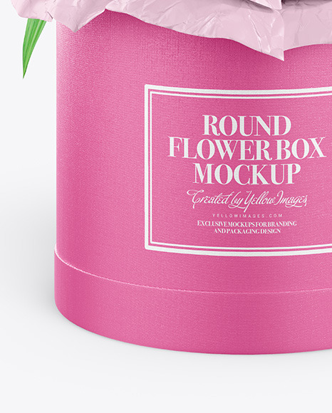 Round Flower Box Mockup