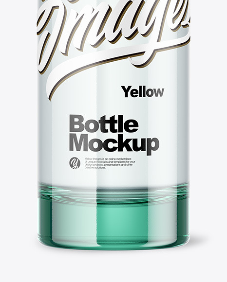 Blue Glass Bottle Mockup