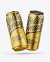 Two Matte Metallic Cans Mockup