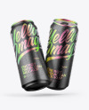 Two Matte Metallic Cans Mockup