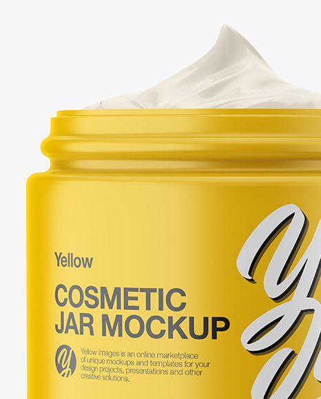 Opened Matte Plastic Cosmetic Jar Mockup