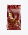 Glossy Food Bag Mockup - Front View