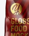 Glossy Food Bag Mockup - Front View