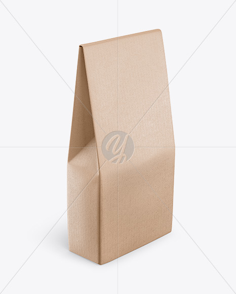 Kraft Matte Bag Mockup - Half Side View (High Angle Shot)