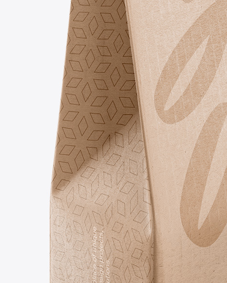 Kraft Matte Bag Mockup - Half Side View (High Angle Shot)