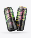 Two Glossy Cans Mockup