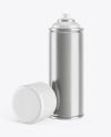 Opened Metallic Spray Bottle With Plastic Cap Mockup