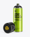 Opened Metallic Spray Bottle With Plastic Cap Mockup