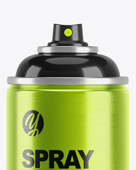 Opened Metallic Spray Bottle With Plastic Cap Mockup