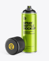 Opened Metallic Spray Bottle With Plastic Cap Mockup