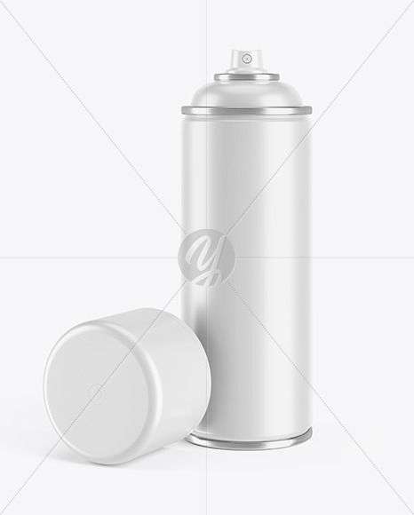 Opened Matte Spray Bottle With Plastic Cap Mockup Opened Matte Spray Bottle With Plastic Cap Mockup