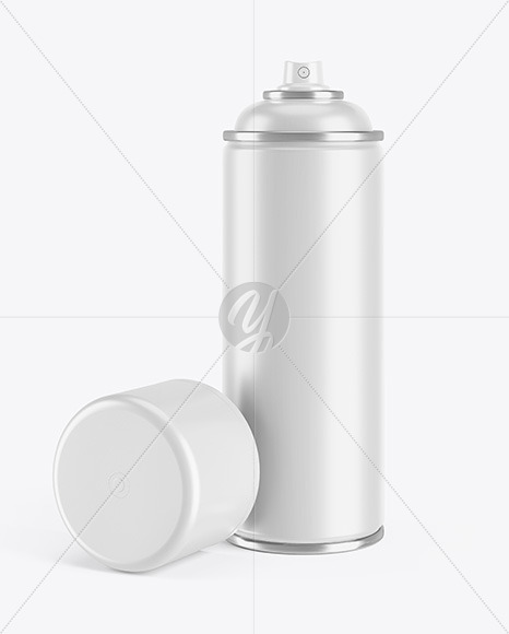 Opened Matte Spray Bottle With Plastic Cap Mockup