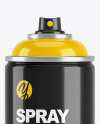 Opened Glossy Spray Bottle With Plastic Cap Mockup