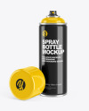 Opened Glossy Spray Bottle With Plastic Cap Mockup