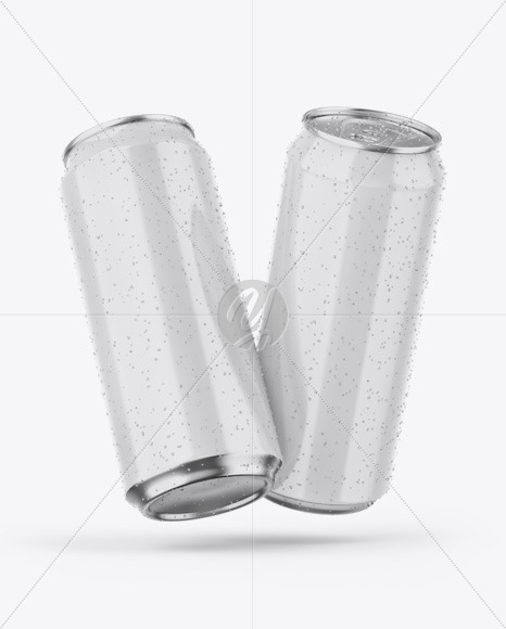 Two Metallic Cans W/ Glossy Finish Mockup