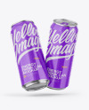 Two Metallic Cans W/ Glossy Finish Mockup