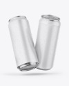 Two Metallic Cans W/ Matte Finish Mockup