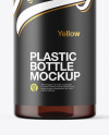 Amber Plastic Bottle Mockup