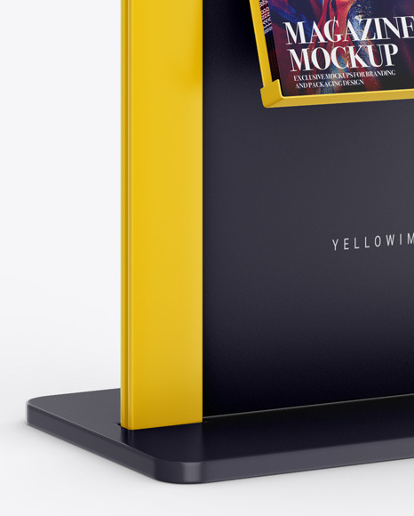 Glossy Stand with Magazines Mockup