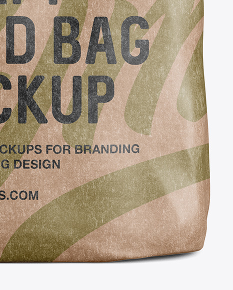 Kraft Food Bag Mockup - Front View