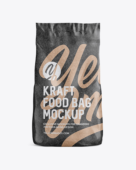 Kraft Food Bag Mockup - Front View