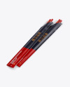 Chopsticks in Glossy Pack Mockup - Halfside View