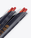 Chopsticks in Glossy Pack Mockup - Halfside View