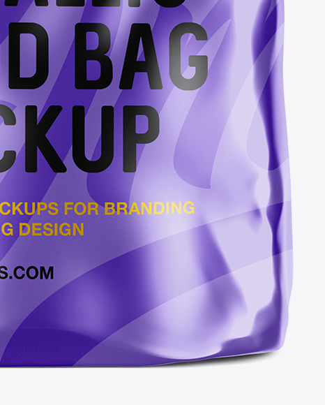 Metallic Food Bag Mockup - Front View