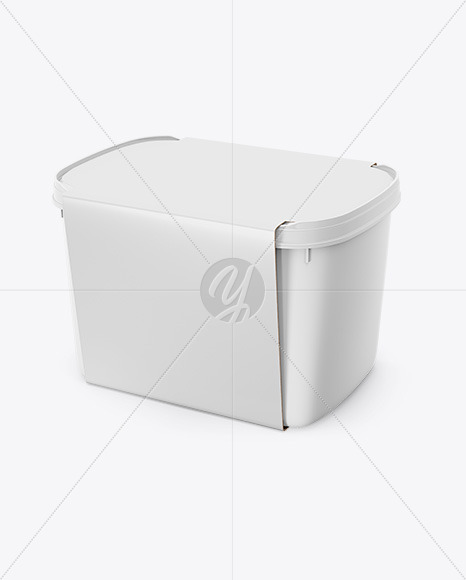 Plastic Box Mockup - Half Side View