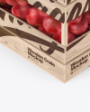 Wooden Crate with Pomegranates Mockup - Half Side View