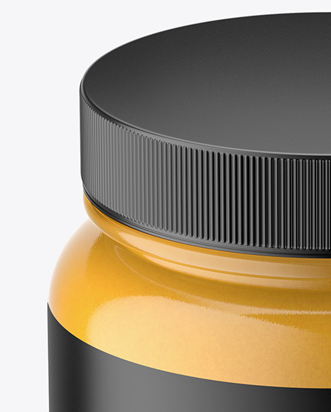 Plastic Jar w/ Honey Mockup