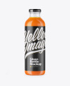 Clear Glass Bottle With Carrot Juice Mockup