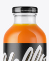 Clear Glass Bottle With Carrot Juice Mockup