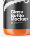 Clear Glass Bottle With Carrot Juice Mockup