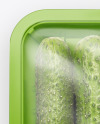 Plastic Tray With Cucumbers Mockup