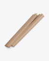 Chopsticks in Kraft Pack Mockup - Halfside View View