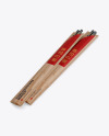 Chopsticks in Kraft Pack Mockup - Halfside View View