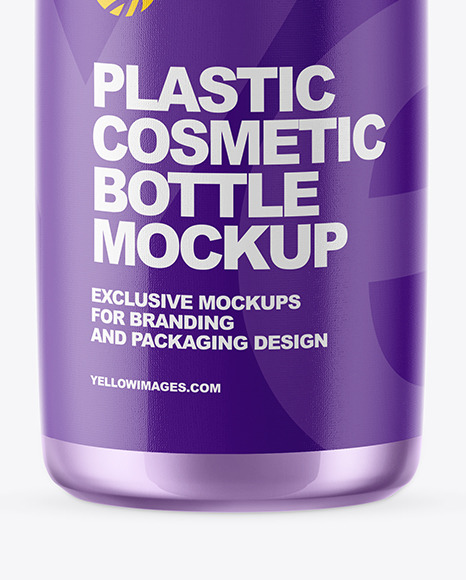 Metallic Plastic Cosmetic Bottle Mockup