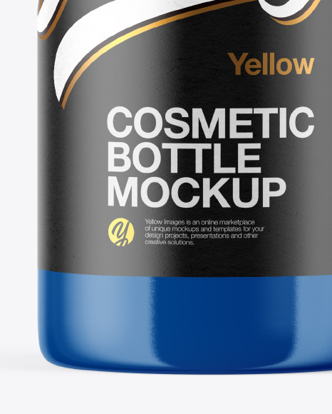 Glossy Cosmetic Bottle with Pump Mockup