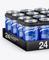 Pack with 24 Glossy Cans Mockup