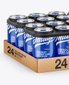 Pack with 24 Glossy Cans Mockup