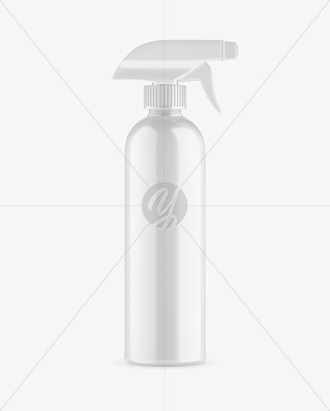 Glossy Plastic Spray Bottle Mockup