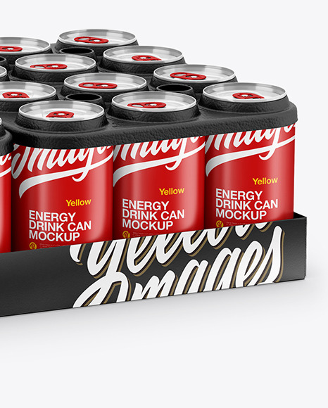 Pack with 24 Matte Cans Mockup