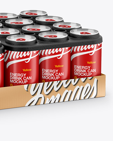 Pack with 24 Matte Cans Mockup