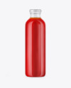 Clear Glass Bottle With Tomato Juice Mockup