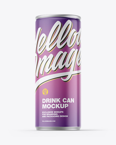 Metallic Drink Can w/ Glossy Finish Mockup