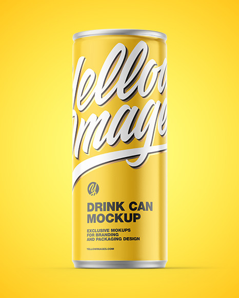 Metallic Drink Can w/ Glossy Finish Mockup