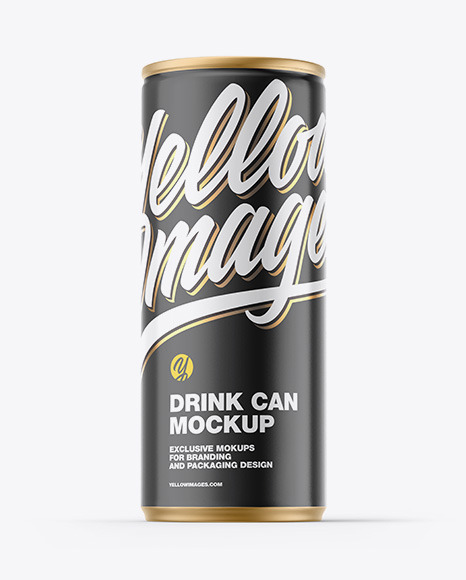 Metallic Drink Can w/ Glossy Finish Mockup