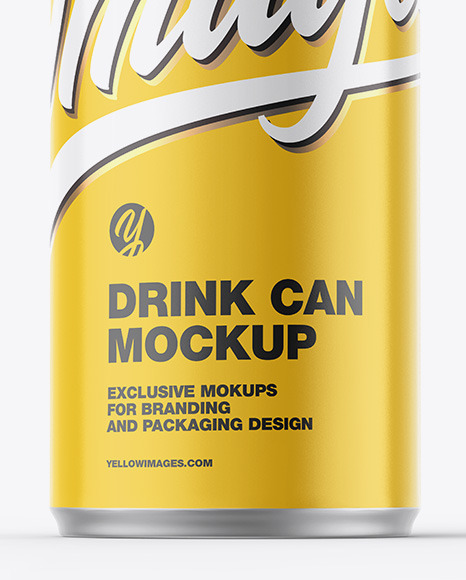 Metallic Drink Can w/ Glossy Finish Mockup