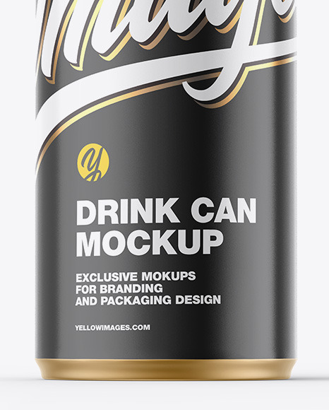 Metallic Drink Can w/ Glossy Finish Mockup